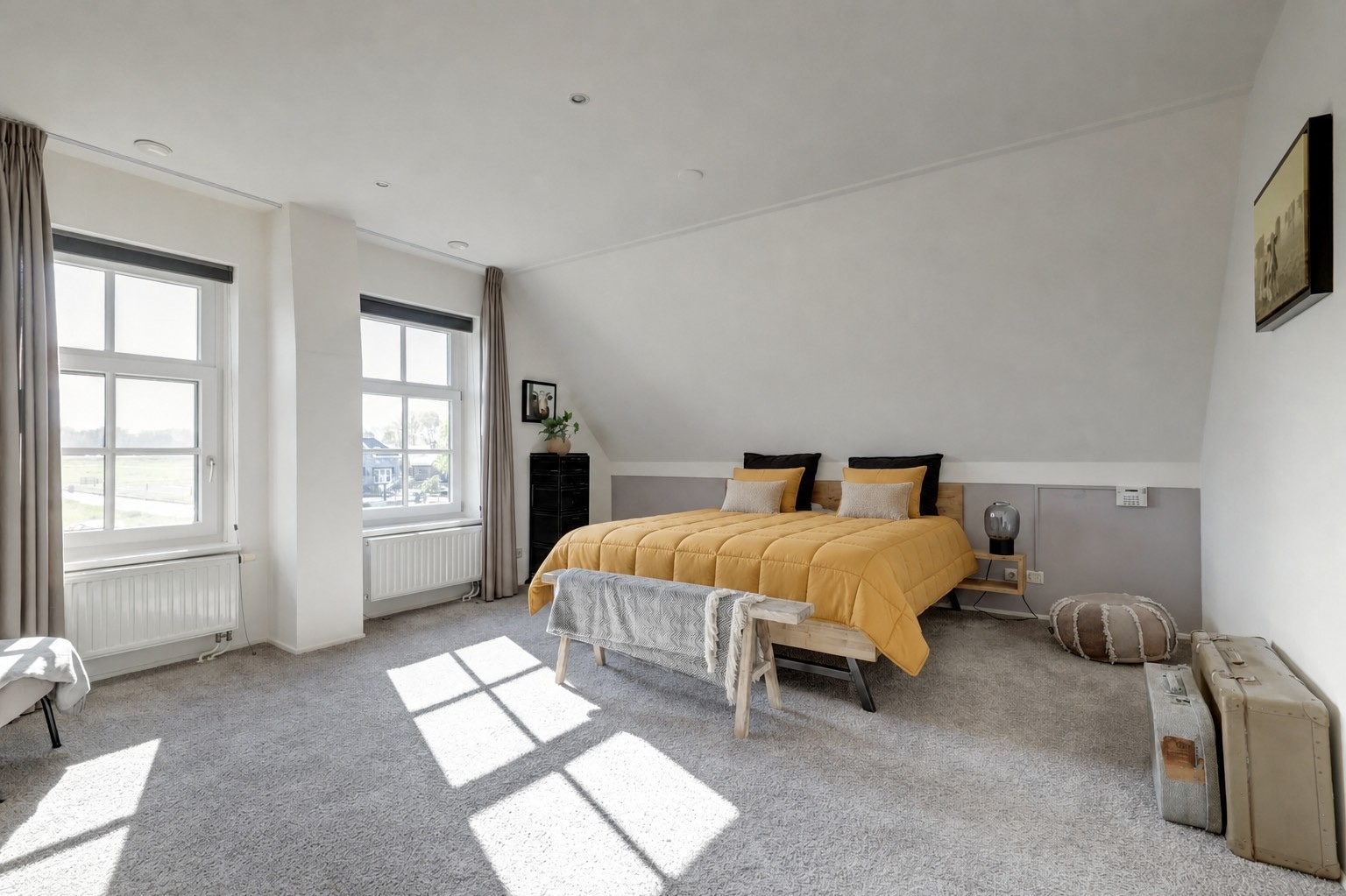 Bedroom photo after AI product placement render