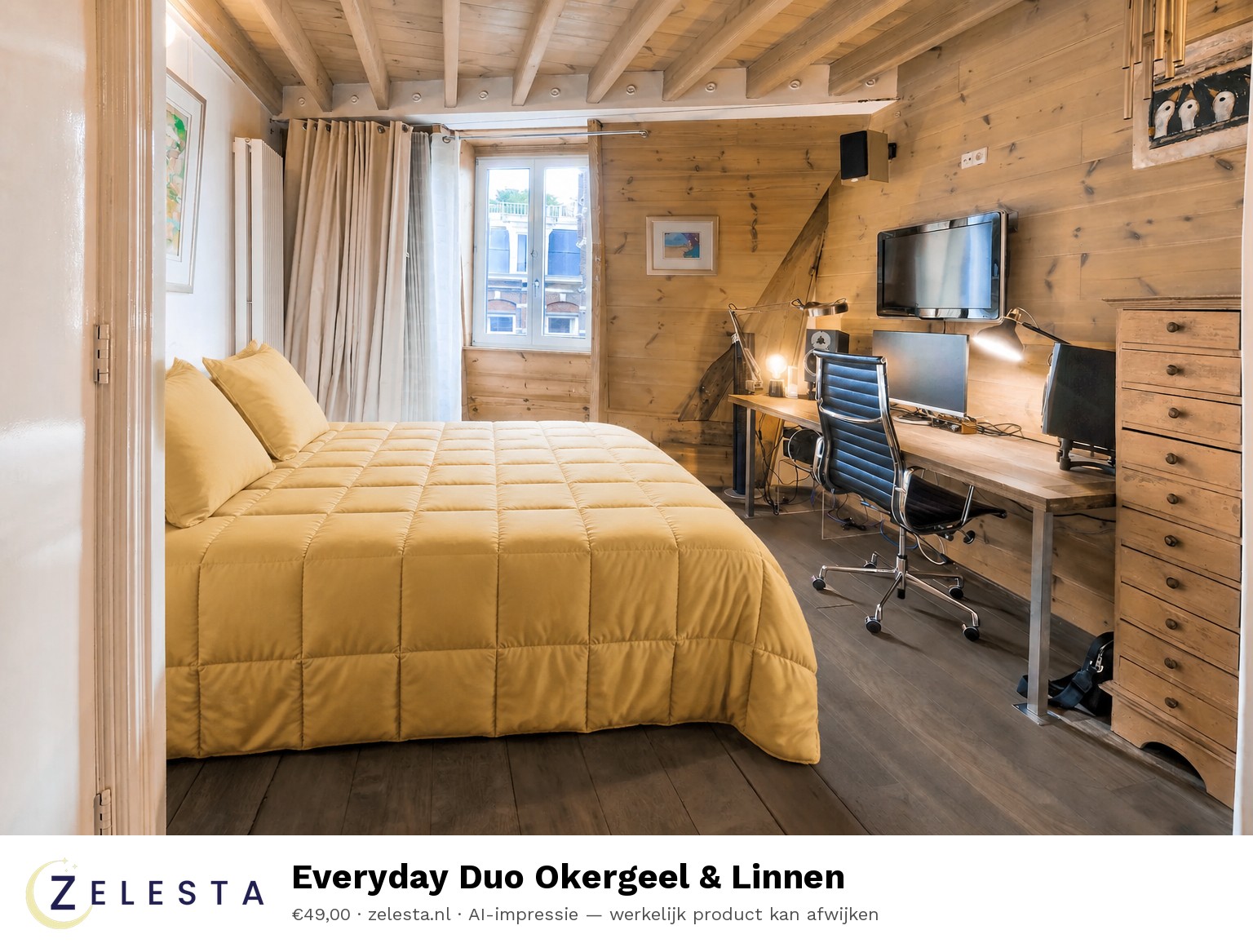 Everyday Duo Okergeel & Linnen Slaapkamer